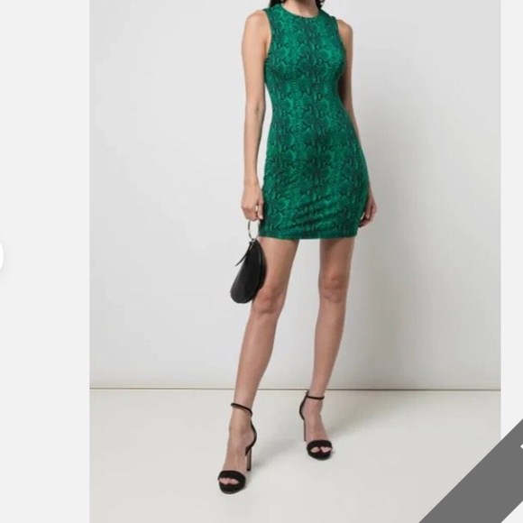Alice + Olivia Dresses & Skirts - Alice + Olivia Delora Dress Green Snake Print EUC